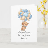 Teddy Bear Balloon Blue Ankündigung (Gelbe Blume)