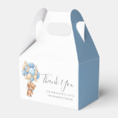 Teddy Bear Balloon Blue Favor Box Geschenkschachtel (Rückseite)