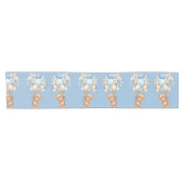 Teddy Bear Balloon Blue Kurz Table Runner Kurzer Tischläufer (Horizontal)