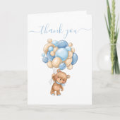 Teddy Bear Balloon Blue So Dankbarkeit Karte (Vorderseite)