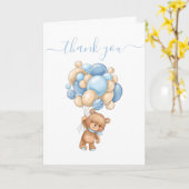 Teddy Bear Balloon Blue So Dankbarkeit Karte (Gelbe Blume)