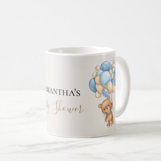 Teddy Bear Balloon Brown Kaffeetasse (VorderseiteRechts)