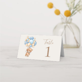 Teddy Bear Balloon Brown Platzkarte