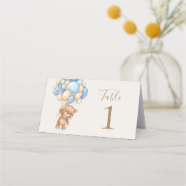 Teddy Bear Balloon Brown Platzkarte