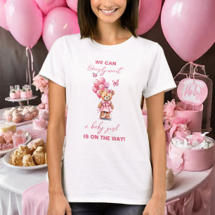 Teddy Bear Balloon Butterfly Girl Baby Mama to Be T-Shirt