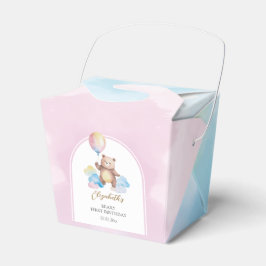 Teddy Bear Balloon Clouds Beary First Birthday Geschenkschachtel
