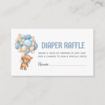 Teddy Bear Balloon Diaper Raffle