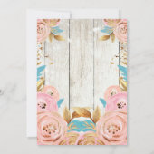 Teddy Bear Balloon Erster Geburtstag Rustikal Einladung (Rückseite)