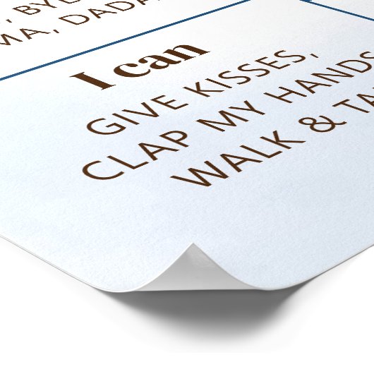 Teddy Bear Balloon First Birthday Milestone Zeiche Poster (Ecke)