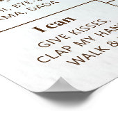 Teddy Bear Balloon First Birthday Milestone Zeiche Poster (Ecke)