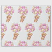 Teddy Bear Balloon Geschenkpapier (Flach)