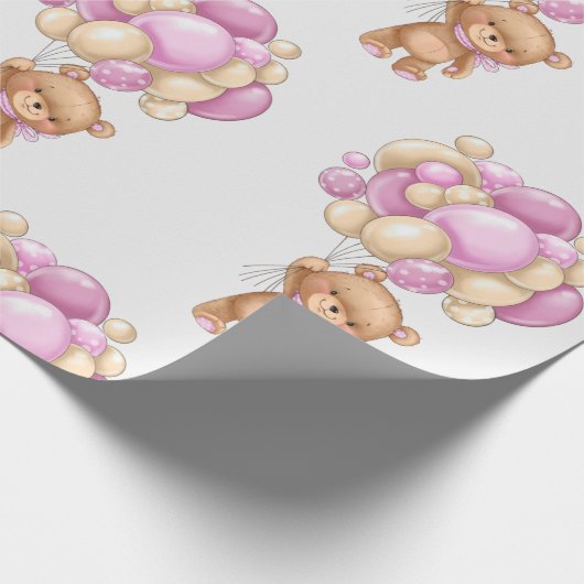 Teddy Bear Balloon Geschenkpapier (Ecke)
