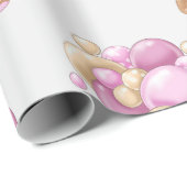 Teddy Bear Balloon Geschenkpapier (Rolleneckpunkt)
