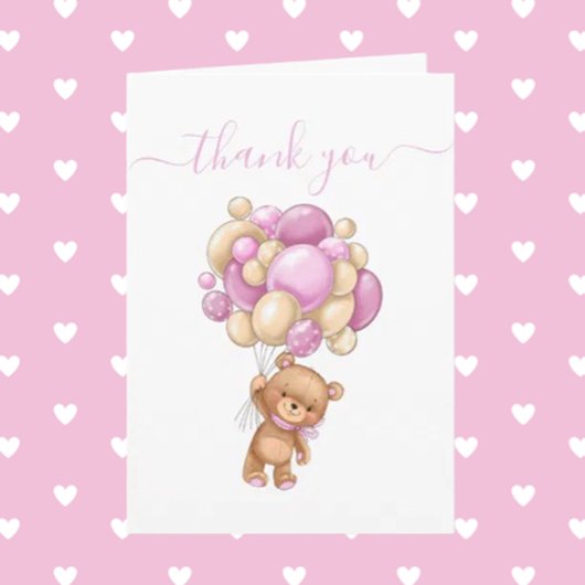 Teddy Bear Balloon Gott Eltern dankbar Karte