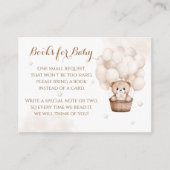Teddy Bear Balloon Neutral Baby Shower Books Begleitkarte (Vorderseite)