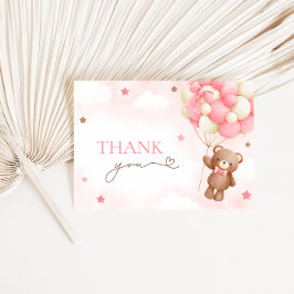 Teddy Bear Balloon Pink Danke Karten
