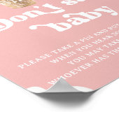 Teddy Bear Balloon Pink Dont Say Baby Game Poster (Ecke)