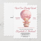 Teddy Bear Balloon Theme Baby Shower Invitation Einladung (Vorne/Hinten)