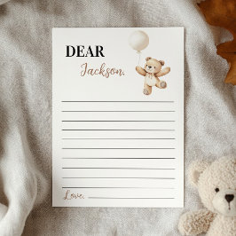 Teddy Bear Balloon Time Capsule Note Card Dankeskarte