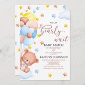 Teddy Bear Balloon wolds Baby Sprinkle Einladung (Vorne/Hinten)