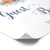 Teddy Bear Balloons Baby Shooter Guest Book Poster (Ecke)