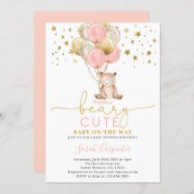 Teddy Bear Balloons Baby Shower Girl