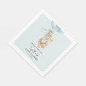 Teddy Bear Balloons Baby Shower Napkins Serviette (Ecke)