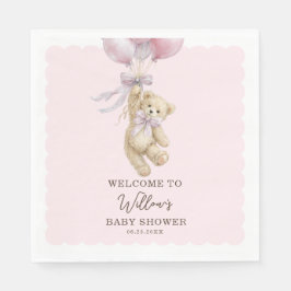 Teddy Bear Balloons Baby Shower Napkins Serviette