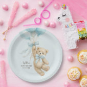 Teddy Bear Balloons Baby Shower Paper Plates Pappteller (Party)