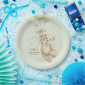 Teddy Bear Balloons Baby Shower Paper Plates Pappteller (Party)