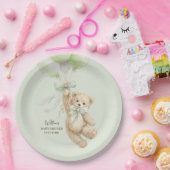 Teddy Bear Balloons Baby Shower Paper Plates Pappteller (Party)