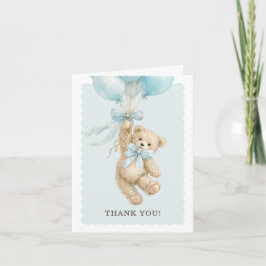 Teddy Bear Balloons Baby Shower Thank You Cards Karte