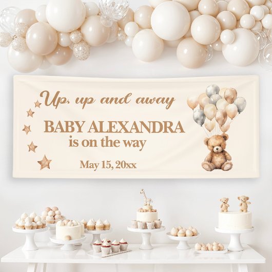 Teddy Bear Balloons Babydusche auf und ab Banner