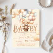 Teddy Bear Balloons Bearly Wait Baby Dusche Einladung