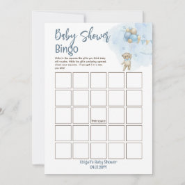 Teddy Bear Balloons Bearly Wait Baby Shooter Bingo Einladung