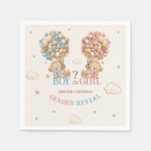 Teddy Bear Balloons Bearly Wait Gender Reveal Serviette (Vorderseite)