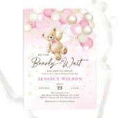 Teddy Bear Balloons Bearly Wait Girl Baby Dusche Einladung