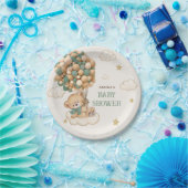 Teddy Bear Balloons Beige Green Baby Dusche Pappteller (Party)