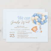 Teddy Bear Balloons Blue Baby Boy Dusche Einladung (Vorne/Hinten)