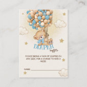 Teddy Bear Balloons Blue Baby Dusche Windelwanne W Begleitkarte (Vorderseite)