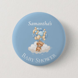 Teddy Bear Balloons Blue Baby Shooting Button