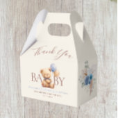 Teddy Bear Balloons Boho Blue Rose Floral Geschenkschachtel