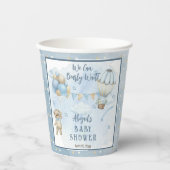 Teddy Bear Balloons Boy Bearly Wait Baby Dusche Pappbecher (Vorderseite)