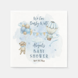 Teddy Bear Balloons Boy Bearly Wait Baby Dusche Serviette