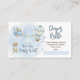 Teddy Bear Balloons Boy Bearly Wait Diaper Raffles Begleitkarte