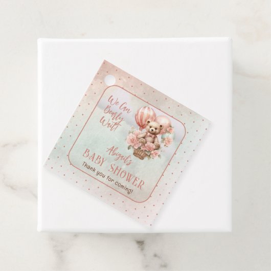 Teddy Bear Balloons Girl Bearly Wait Baby Shooter Geschenkanhänger (Beispiel)