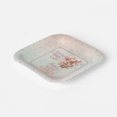 Teddy Bear Balloons Girl Bearly Wait Baby Shooter Pappteller (Gewinkelt)