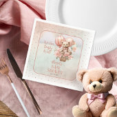 Teddy Bear Balloons Girl Bearly Wait Baby Shooter Serviette