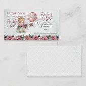 Teddy Bear Balloons Girl Bearly Wait Diaper Raffel Begleitkarte (Vorne/Hinten)