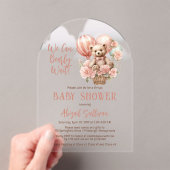 Teddy Bear Balloons Girl Virtual Baby Dusche Acryleinladungen (Insitu (Handheld))
